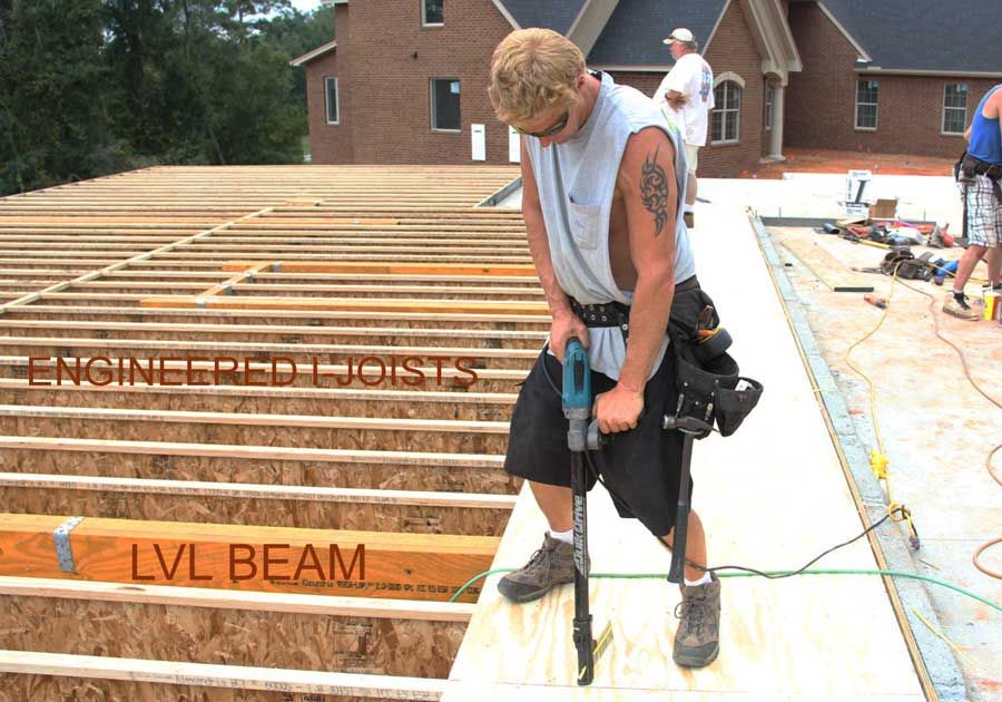 Screwing the floor decking