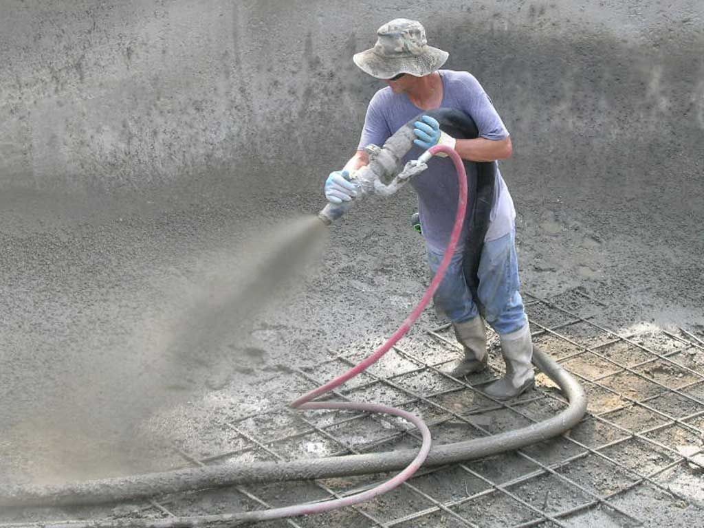 spraying shotcrete