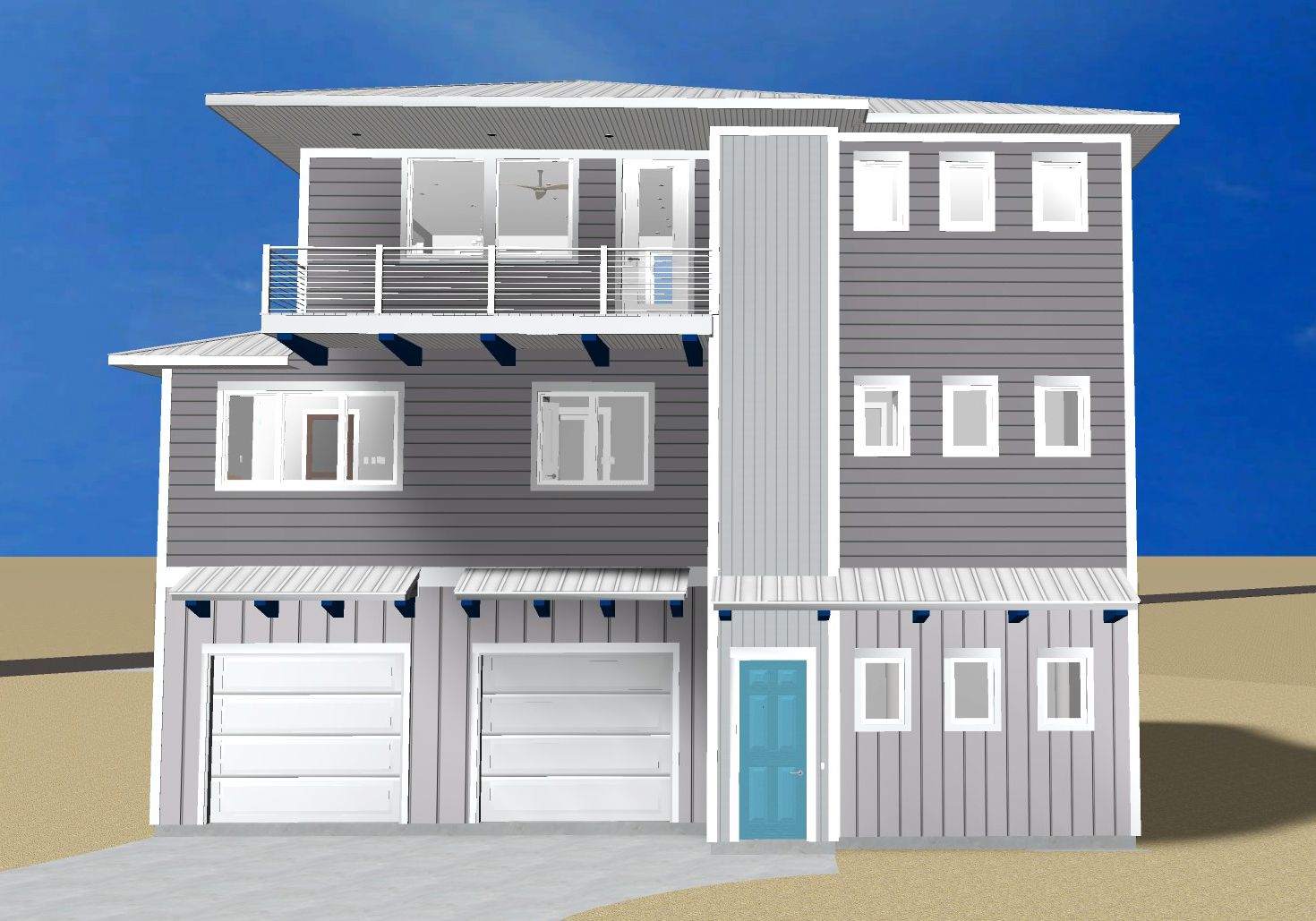Neff modern coastal piling home on Navarre Beach