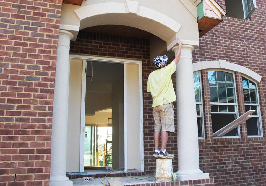 Spear stucco columns