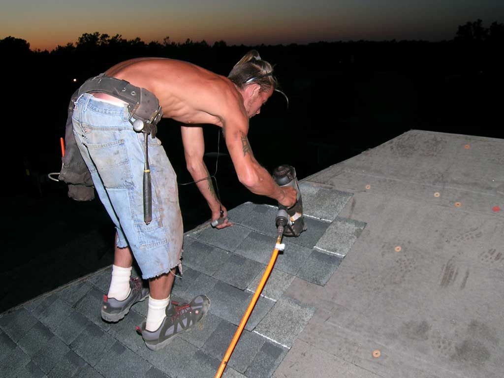 installing shingles