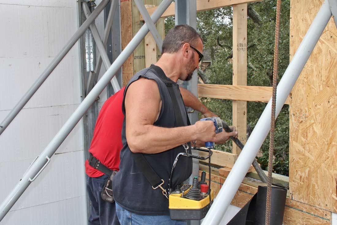 vibrating the concrete in an ICF wall