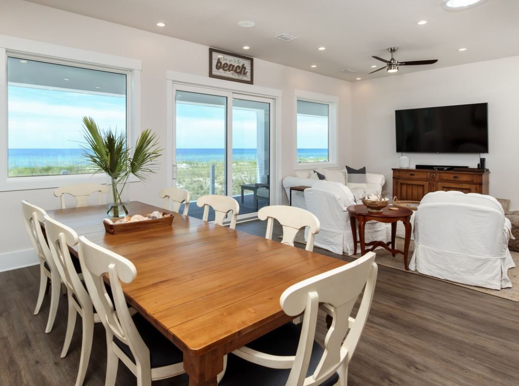 Burchard coastal transitional style piling home on Navarre Beach