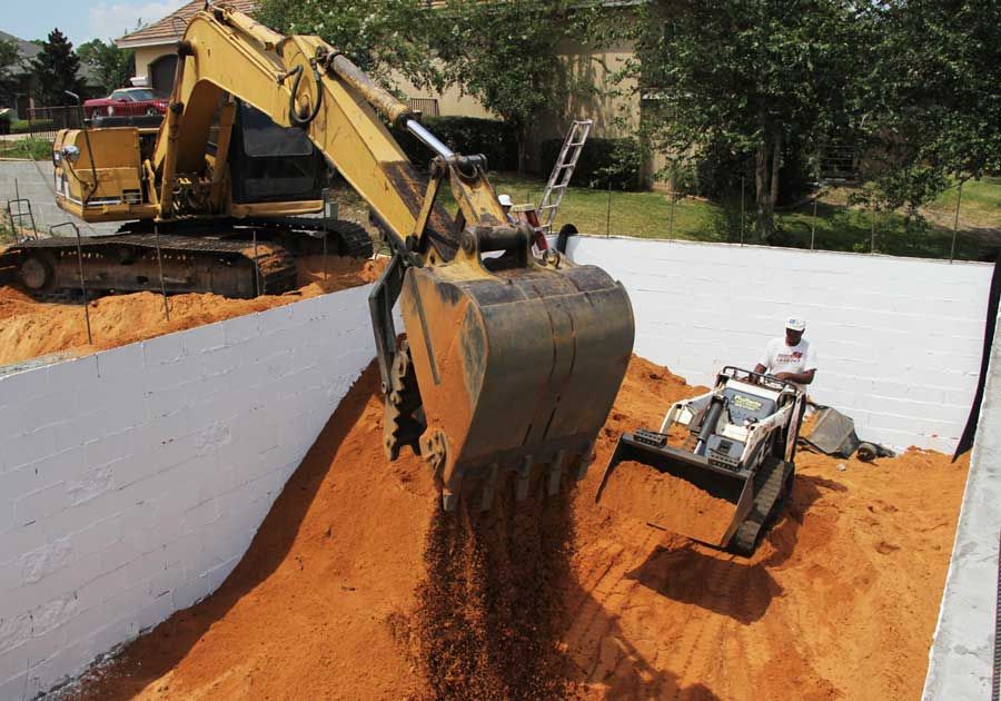 pool containment structure for Acorn Construction