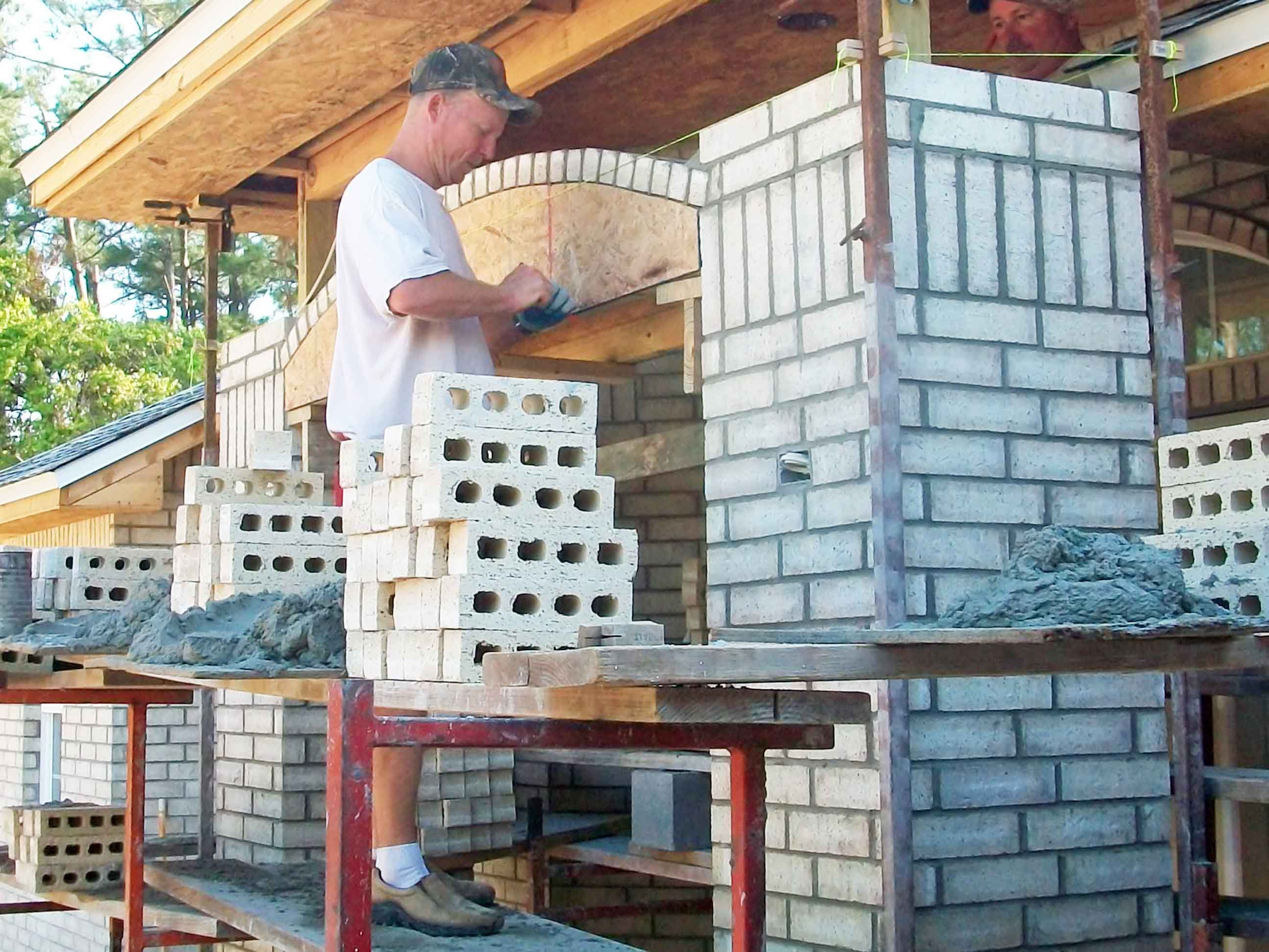 laying brick