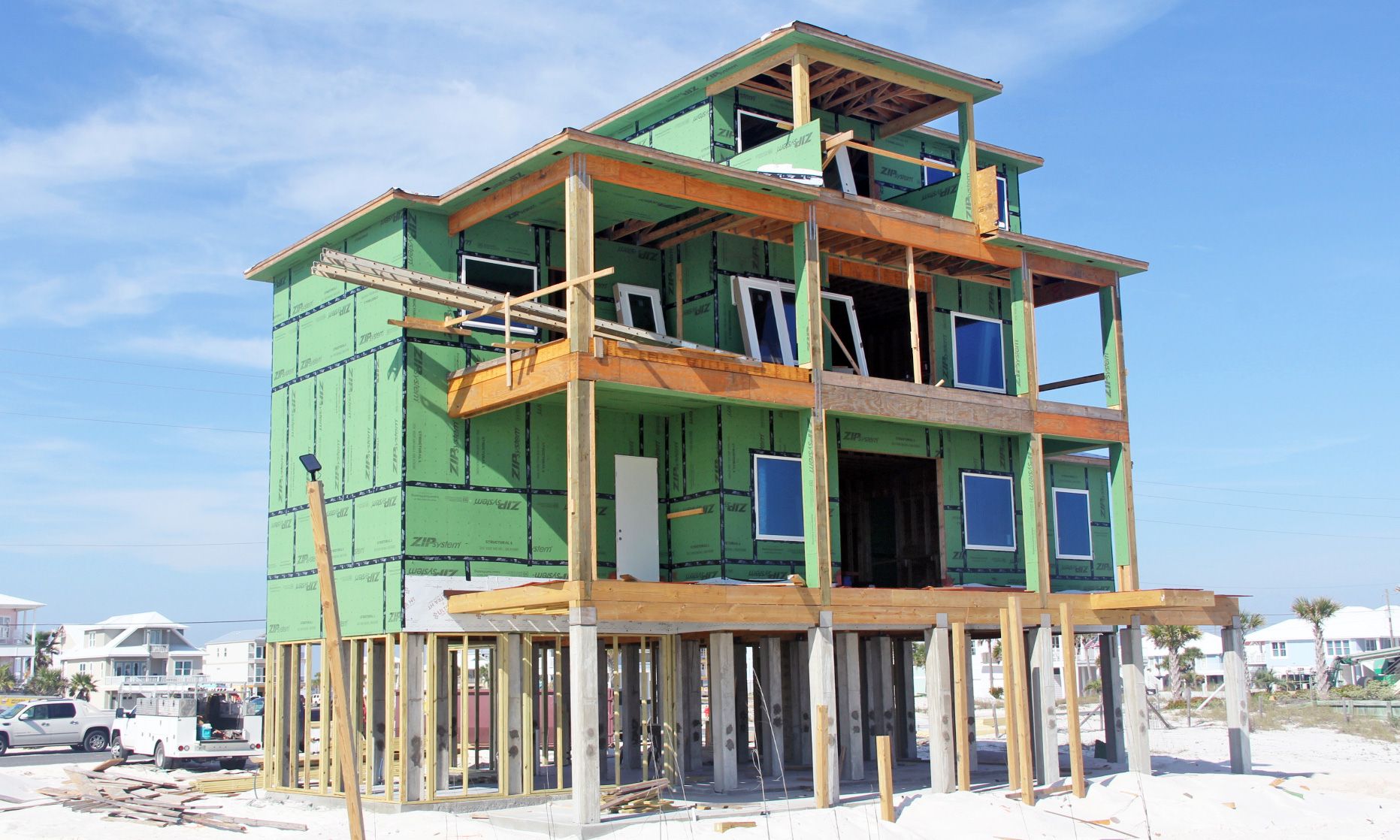 Dubois coastal transitional piling home on Navarre Beach by Acorn Fine Homes 